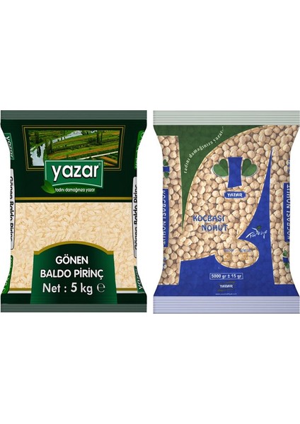 2'li Kumanya Gıda Ziyafet Paketi 5 Kg. Gönen Baldo Pirinç + 5 Kg. Koçbaşı Nohut