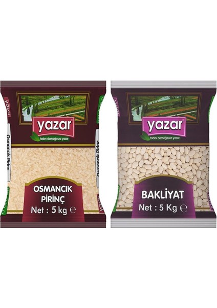 2'li Kumanya Gıda Ziyafet Paketi 5 Kg. Osmancık Pirinç + 5 Kg. Yazar Çumra Fasulye