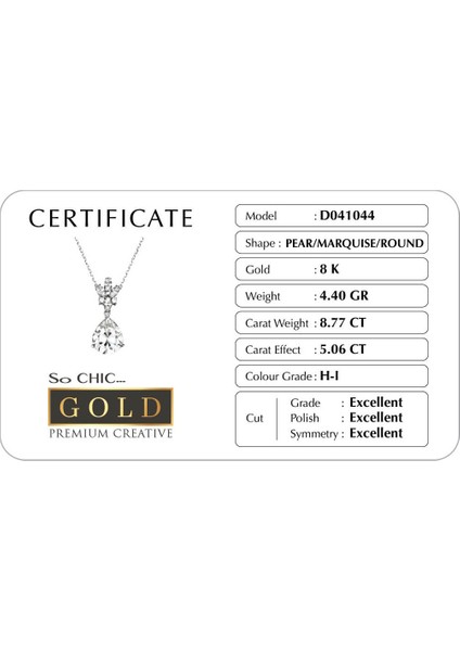 Beyaz Altın Sertifikalı Premium Creative Taşlı Damla Tektaş Kolye fırsatları
