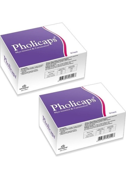 Pholicaps Myo-Inositol & Caronositol 60 Kapsül x 2 Adet