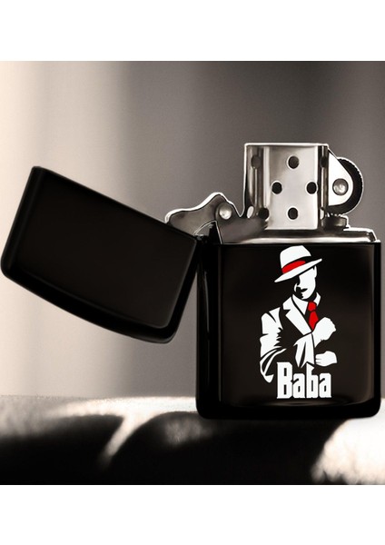 Godfather Baba Tasarımlı Renkli Baskılı Benzinli Metal Çakmak-18