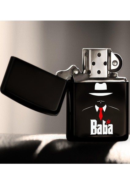 Godfather Baba Tasarımlı Renkli Baskılı Benzinli Metal Çakmak-17
