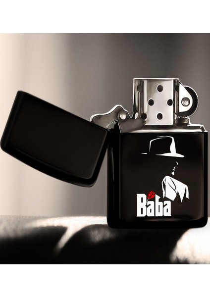 Godfather Baba Tasarımlı Renkli Baskılı Benzinli Metal Çakmak-16
