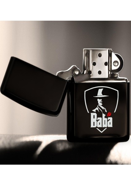 Godfather Baba Tasarımlı Renkli Baskılı Benzinli Metal Çakmak-15