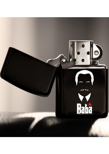 Godfather Baba Tasarımlı Renkli Baskılı Benzinli Metal Çakmak-12