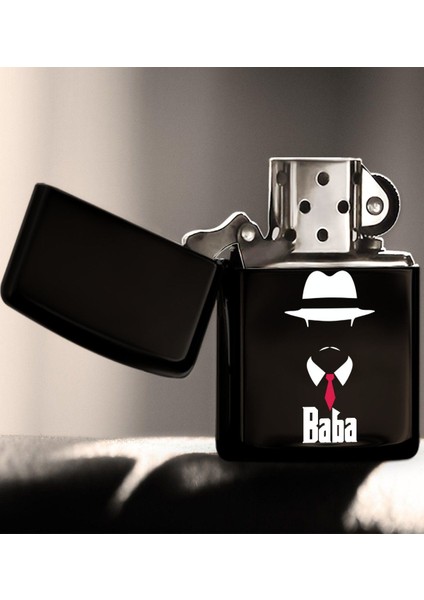 Godfather Baba Tasarımlı Renkli Baskılı Benzinli Metal Çakmak-11