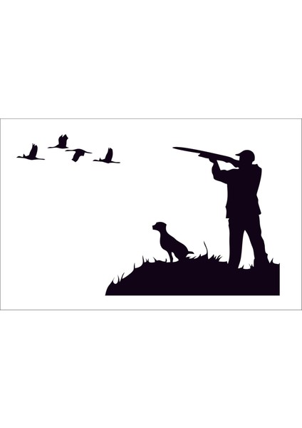 Avcı ve Köpek Hunter Araç Araba Sticker 00882