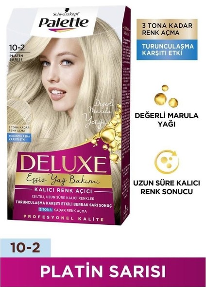 Deluxe Saç Boyası Platin Sarısı 10-2 3 Adet