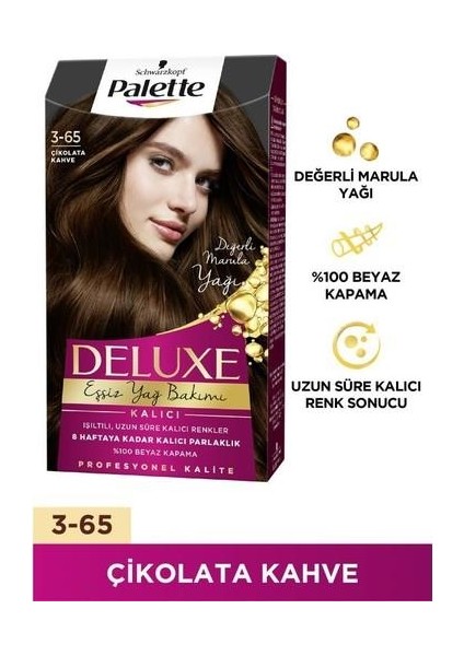 Deluxe Saç Boyası Çikolata Kahve 3-65 2 Adet