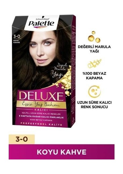 Deluxe Saç Boyası Koyu Kahve 3-0 2 Adet