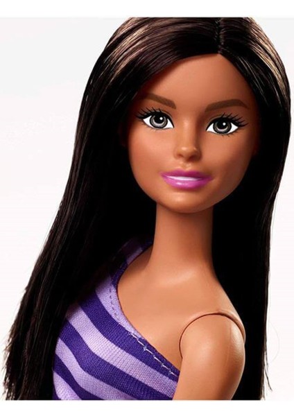 Pırıltı Barbie Bebekler Mor Elbiseli T7580-FXL69