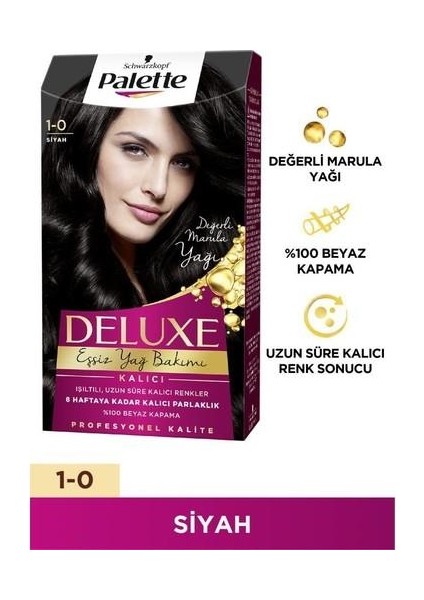 Deluxe Saç Boyası Siyah 1-0 2 Adet