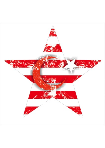Yıldızlı Türk Bayrağı Sticker 00923