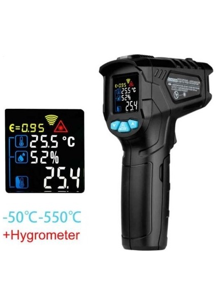 Dijital Kızılötesi Termometre 50 600 C Lazer Sıcaklık Ölçer