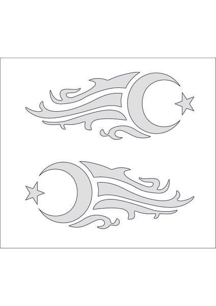 Ay Yıldız Türk Bayrağı 2 Adet Sticker 00929