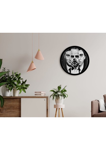 Gift Godfather Baba Tasarımlı 45CM Ahşap Duvar Saati-5