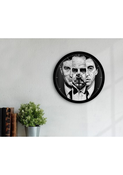 Gift Godfather Baba Tasarımlı 45CM Ahşap Duvar Saati-5