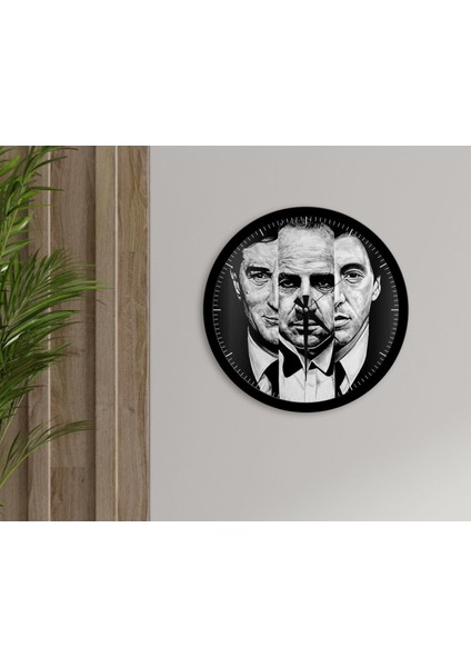 Gift Godfather Baba Tasarımlı 45CM Ahşap Duvar Saati-5