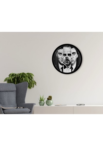 Gift Godfather Baba Tasarımlı 45CM Ahşap Duvar Saati-5