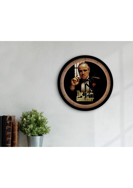 Gift Godfather Baba Tasarımlı 45CM Ahşap Duvar Saati-4