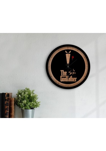 Gift Godfather Baba Tasarımlı 45CM Ahşap Duvar Saati-25