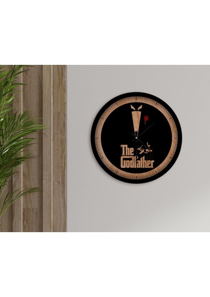 Gift Godfather Baba Tasarımlı 45CM Ahşap Duvar Saati-25