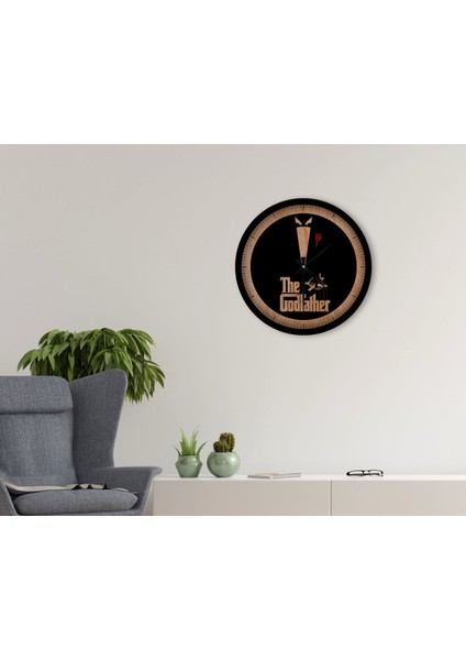 Gift Godfather Baba Tasarımlı 45CM Ahşap Duvar Saati-25