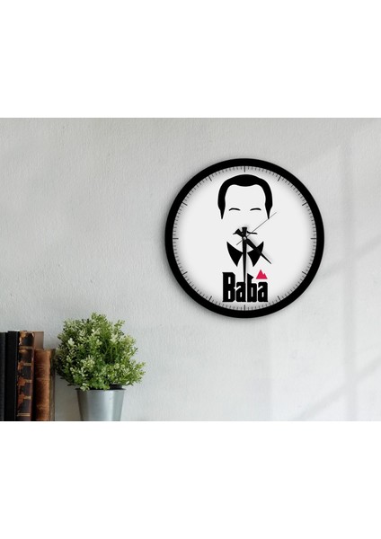 Gift Godfather Baba Tasarımlı 45CM Ahşap Duvar Saati-8