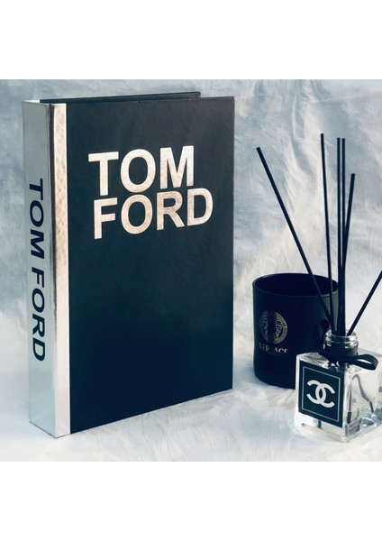 Tom Ford Siyah & Altın Dekoratif Kitap Kutusu 27X19X4 cm