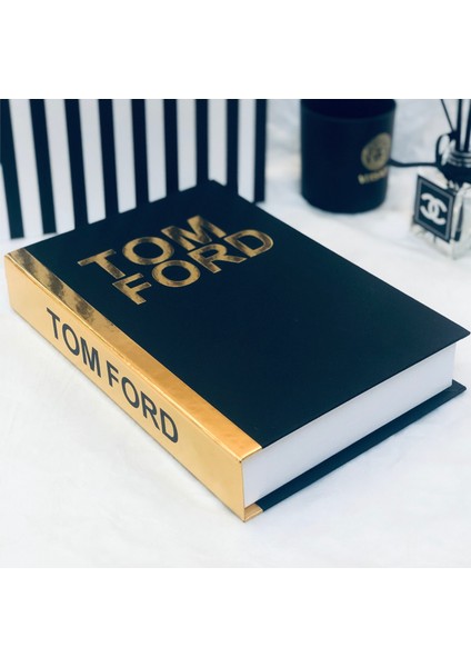 Lovely Book & Book Tom Ford Siyah & Altın Dekoratif Kitap Kutusu 27X19X4 cm