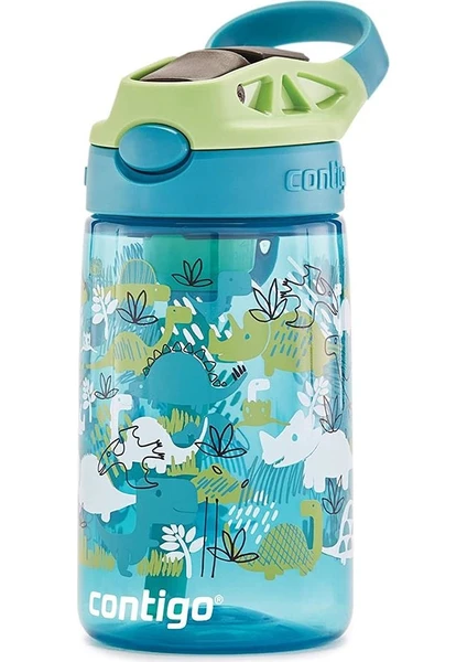 Gizmo Flip Tek El Bas Iç Emzikli Çocuk Su Matarası Dino 420ML