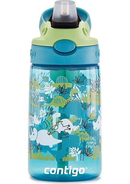 Gizmo Flip Tek El Bas Iç Emzikli Çocuk Su Matarası Dino 420ML