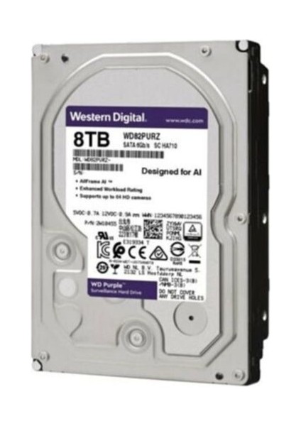 Wd Sata 8tb 3.5" 256MB Cache 7200 Rpm Hard Disk 82PURZ