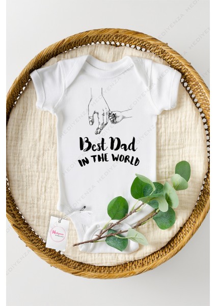 Best Dad In The World Baskılı Bebek Body & Zıbın