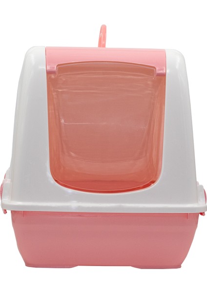 Kapalı Üstten Açılır Somon Renkli Kedi Tuvaleti