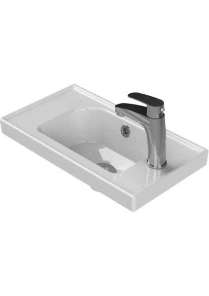 Seramik Cerastyle Frame Mini 50 cm Etajerli Lavabo