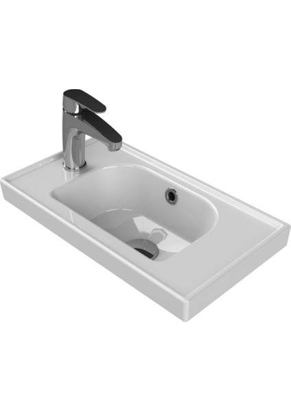 Seramik Cerastyle Frame Mini 50 cm Etajerli Lavabo