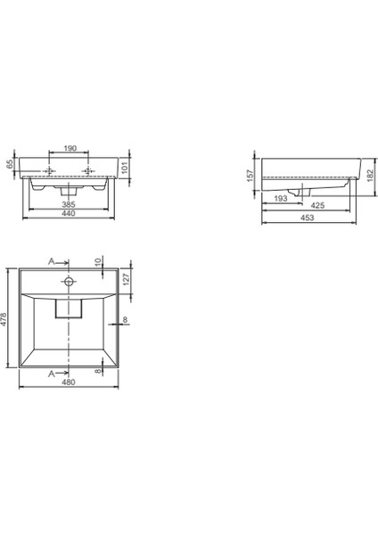 Seramik Cerastyle Frame Mini 50 cm Etajerli Lavabo fiyatları