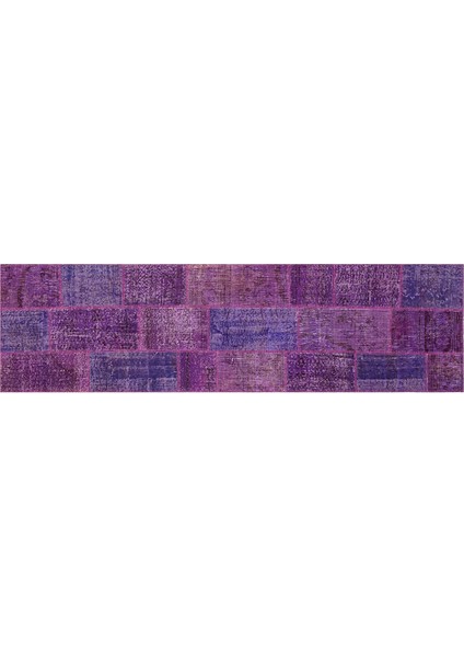 Patchwork Mor P_09 80X300CM 2.4 M2 El Dokuma Halı