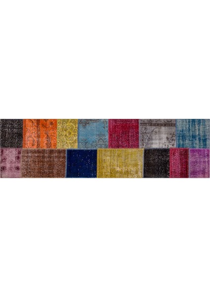 Patchwork Renkli P_08 84X297CM 2.49 M2 El Dokuma Halı