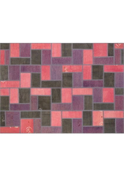 Patchwork Pembe P_56 170X235CM 4 M2 El Dokuma Halı