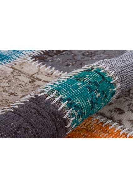 Patchwork Renkli P_34 110X110CM 1.21 M2 El Dokuma Halı fiyatları