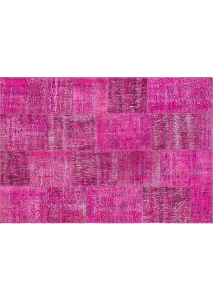 Patchwork Pembe P_46 165X240CM 3.96 M2 El Dokuma Halı
