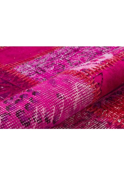 Patchwork Pembe P_15 106X242CM 2.57 M2 El Dokuma Halı modelleri