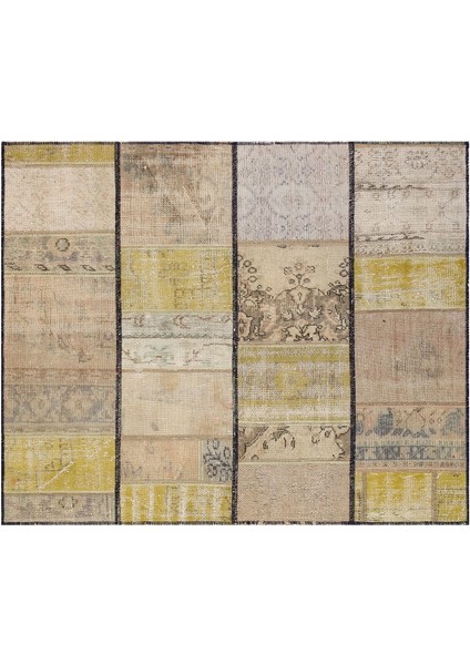 Patchwork Bej P_61 134X165CM 2.21 M2 El Dokuma Halı
