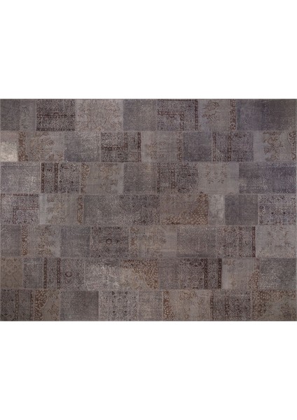 Patchwork Gri P_163 300X400CM 12 M2 El Dokuma Halı