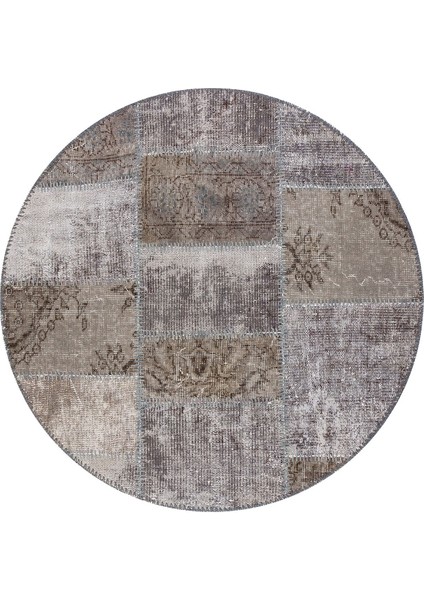 Patchwork Gri P_35 114X114CM 1.3 M2 El Dokuma Halı