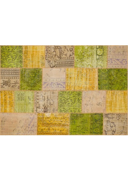 Patchwork Sarı P_83 170X240CM 4.08 M2 El Dokuma Halı