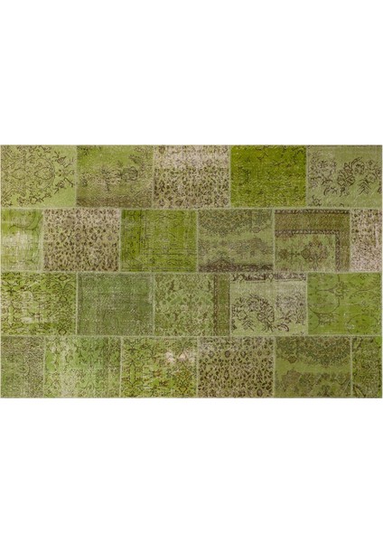 Patchwork Yeşil P_136 197X298CM 5.87 M2 El Dokuma Halı