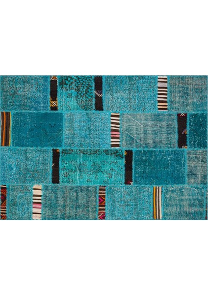 Patchwork Turkuaz P_81 160X220CM 3.52 M2 El Dokuma Halı